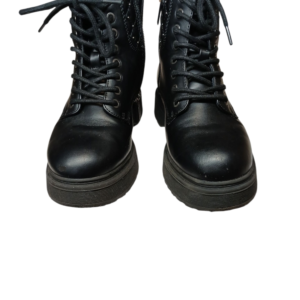 Sonoma Girls Black Combat Boots w/ Quilted Stud Detail | Size 1 - Picture 7 of 14